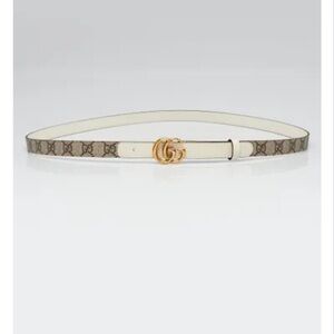 Gucci Women's White/ Ebony GG Skinny Belt